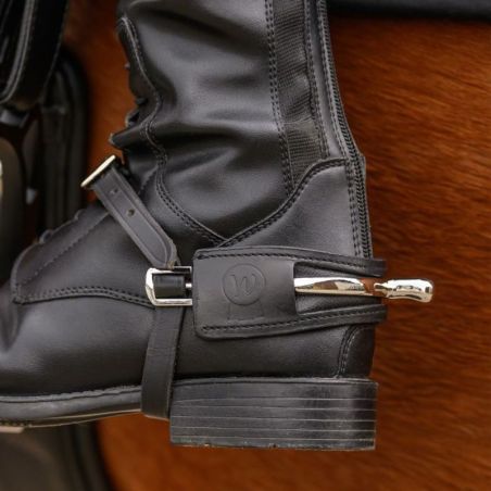 Protection éperons équitation en cuir Waldhausen cuir lisse
