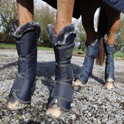 Protections de transport cheval Show Line Bucas lot de 4 marine gris