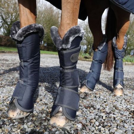 Protections de transport cheval Show Line Bucas lot de 4 marine gris