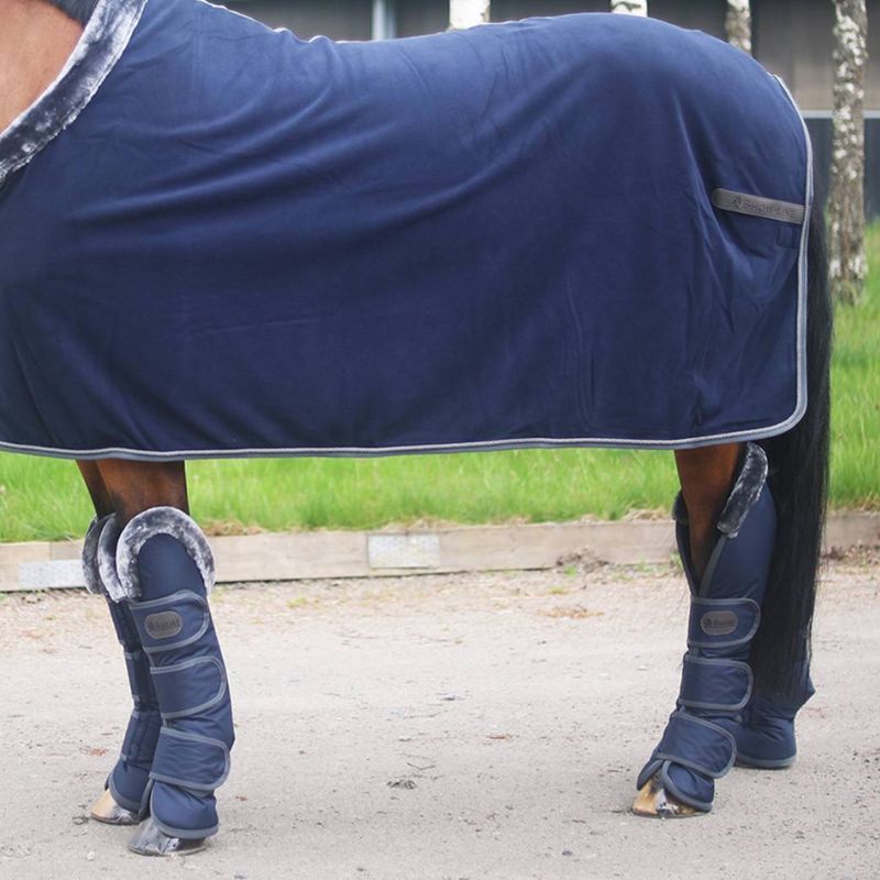 Protections de transport cheval Show Line Bucas lot de 4 marine gris