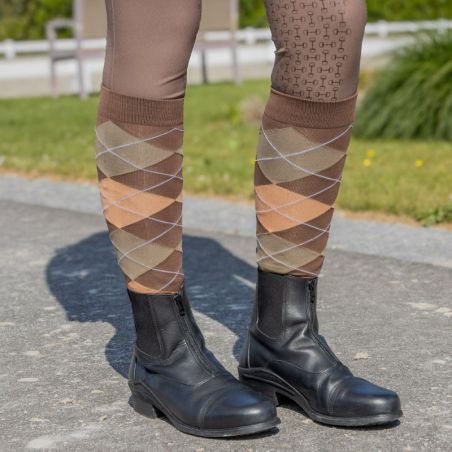 Chaussettes équitation Check Harry's Horse lot de 3 marron