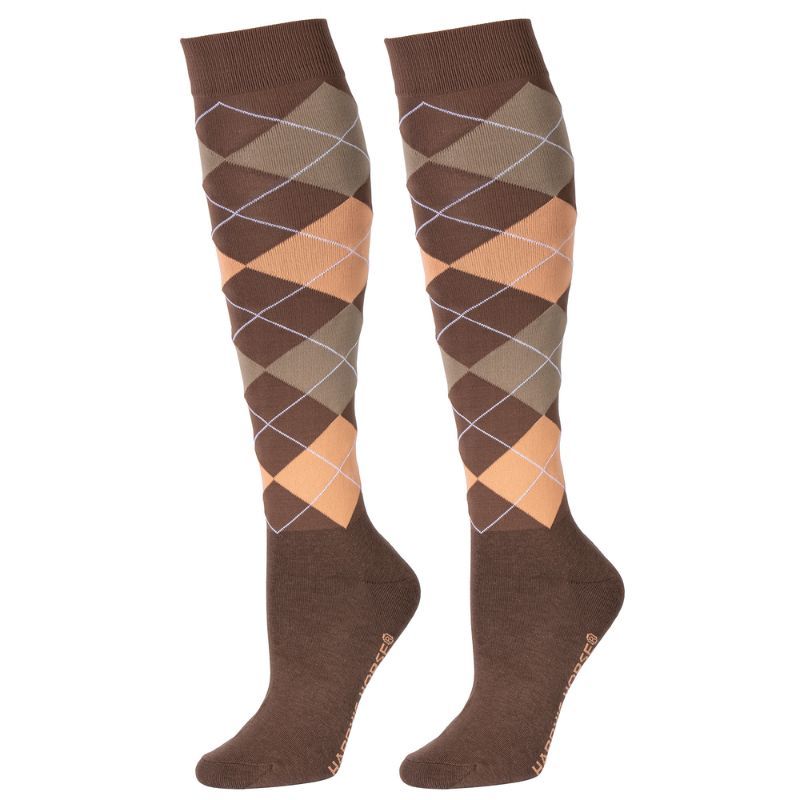 Chaussettes équitation Check Harry's Horse lot de 3 marron