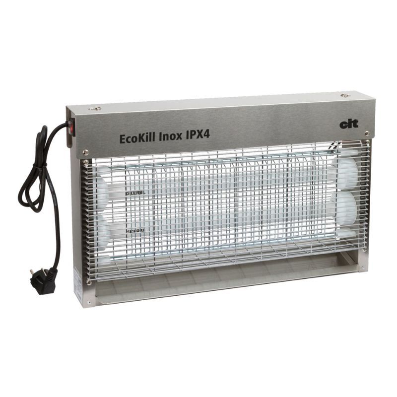 Tue-mouches électrique 2x15W IPX4 EcoKill Inox