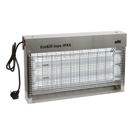 Tue-mouches électrique 2x15W IPX4 EcoKill Inox
