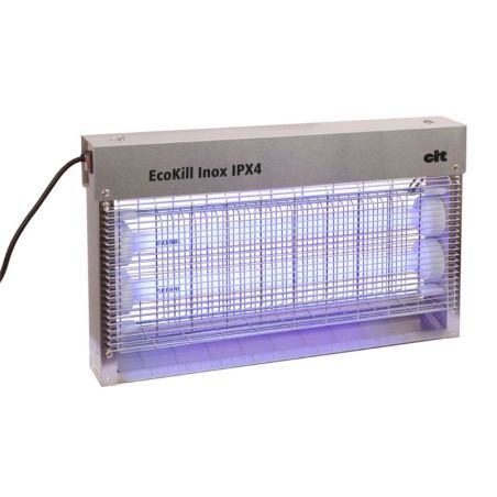 Tue-mouches électrique 2x15W IPX4 EcoKill Inox