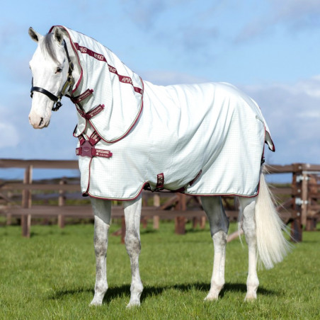 Couverture Aussie Anti-mouche Anti Uv cheval Amigo all rounder Horseware blanc - Le Paturon