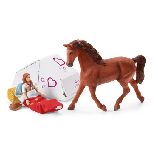Schleich 42551 Horse Club - Grand Centre Équestre de Lakeside pour Chevaux 42535 Horse Club - Voyage en Voiture avec remorque, Coffret avec 1 Cheval