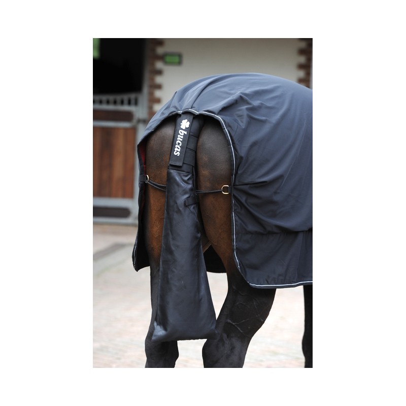 PFIFF 005048 Protège-Queue Cheval Caoutchouc Souple Lavable – Avec Velcro & Anneau Fixation, Noir